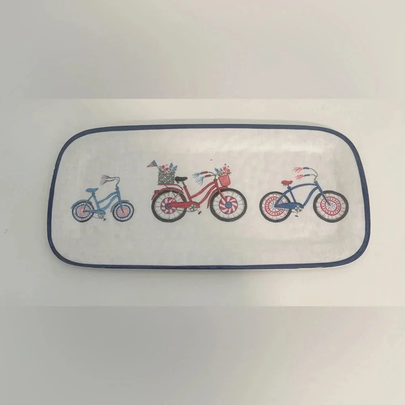 SUR LA TABLE Serving Platter Bicycles Red‎ White Blue. - Picture 1 of 7